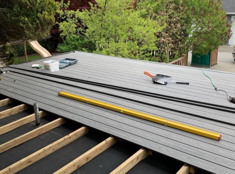 wood-plastic composite decking installation