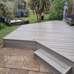 Co-extrusion Grey composite decking for garden